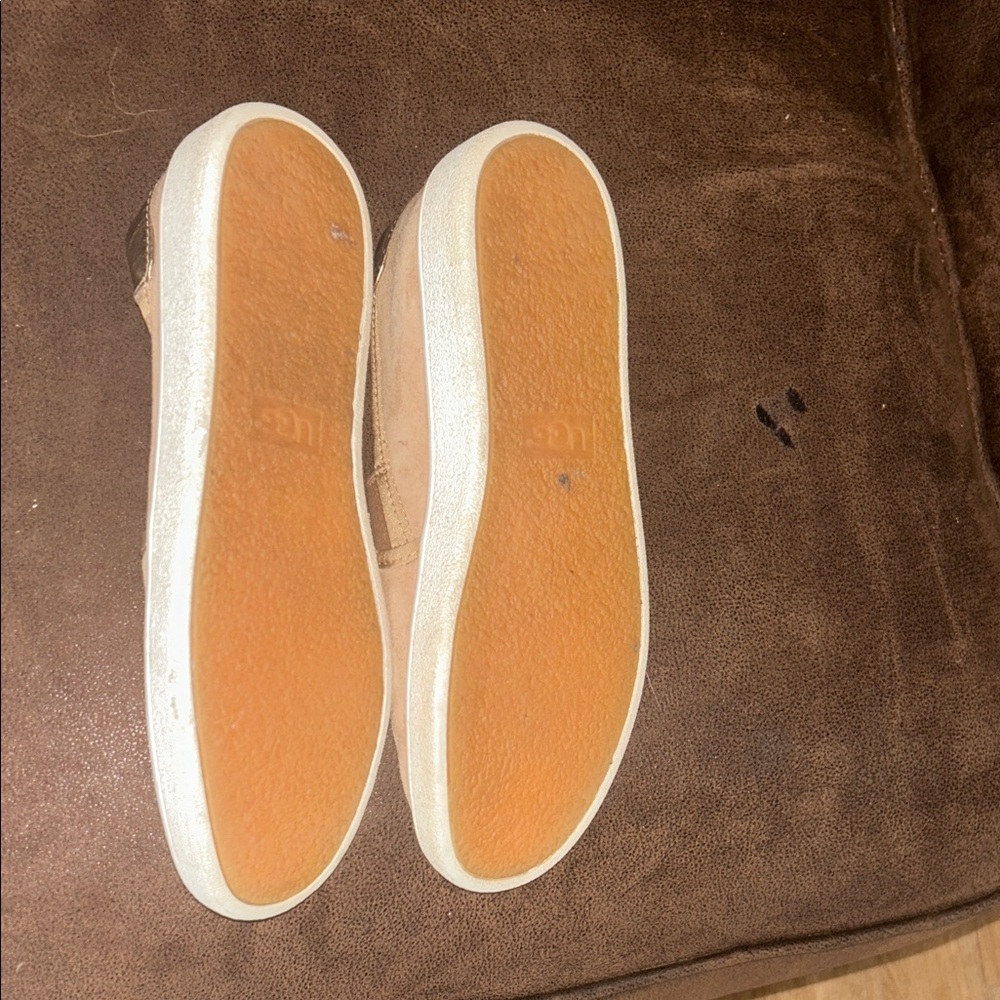 UGG Women's Tan Suede Slip-On Loafers - Picture 3 of 7